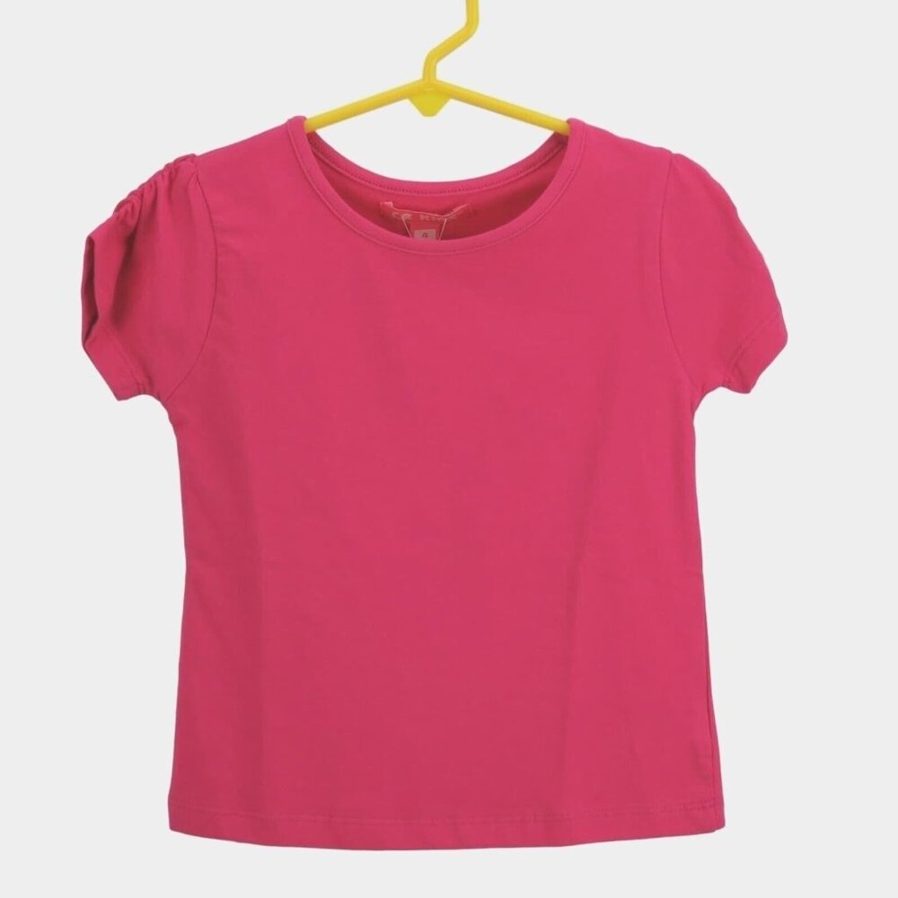 CR Kids Girls Size 4 Pink Short Sleeve Basic T-Shirt Cotton
